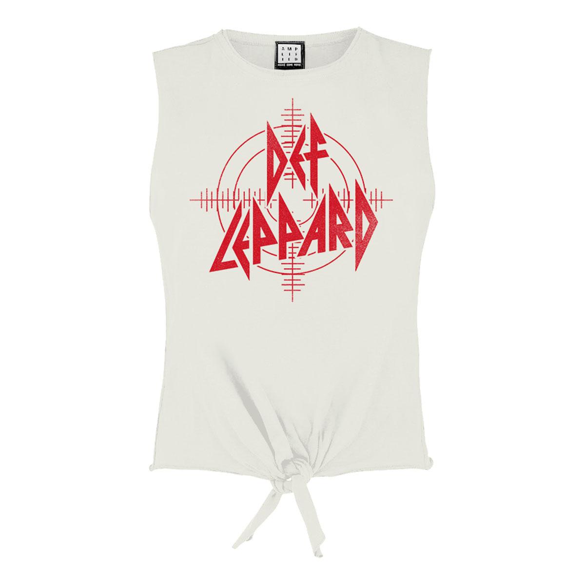 White - Front - Amplified Womens-Ladies Target Def Leppard Vintage Crop Top