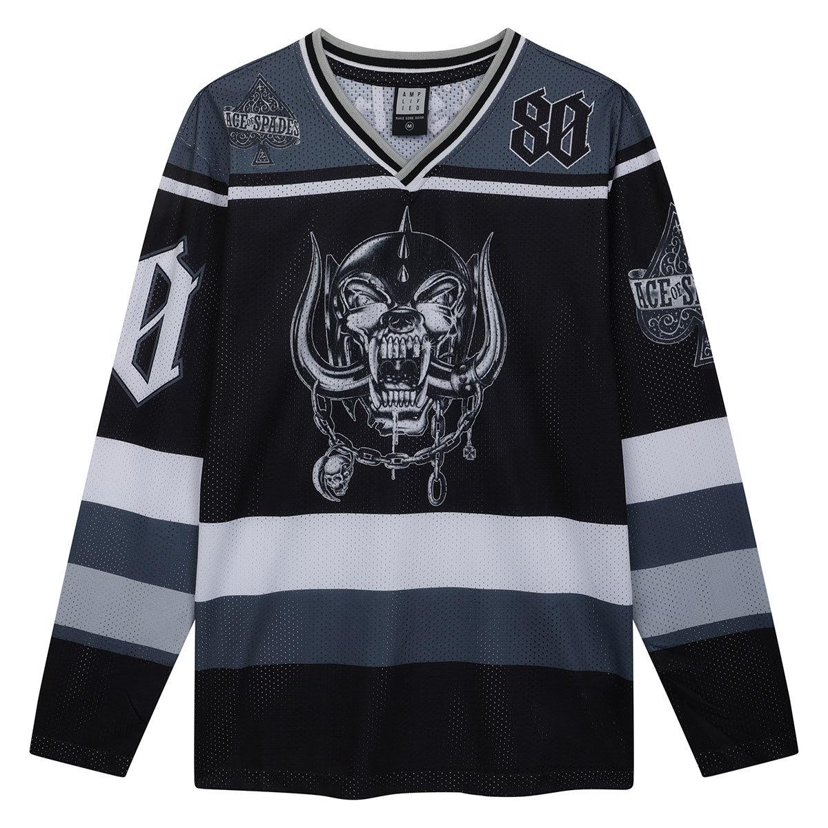 Black-Grey - Front - Amplified Mens Motorhead Hockey Jersey