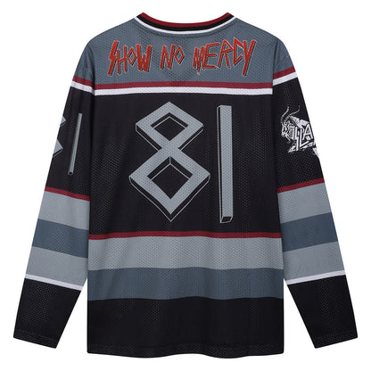 Black-Red-Grey - Back - Amplified Mens Slayer Hockey Jersey