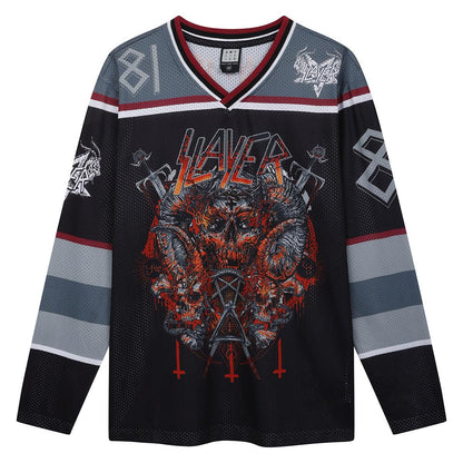 Black-Red-Grey - Front - Amplified Mens Slayer Hockey Jersey