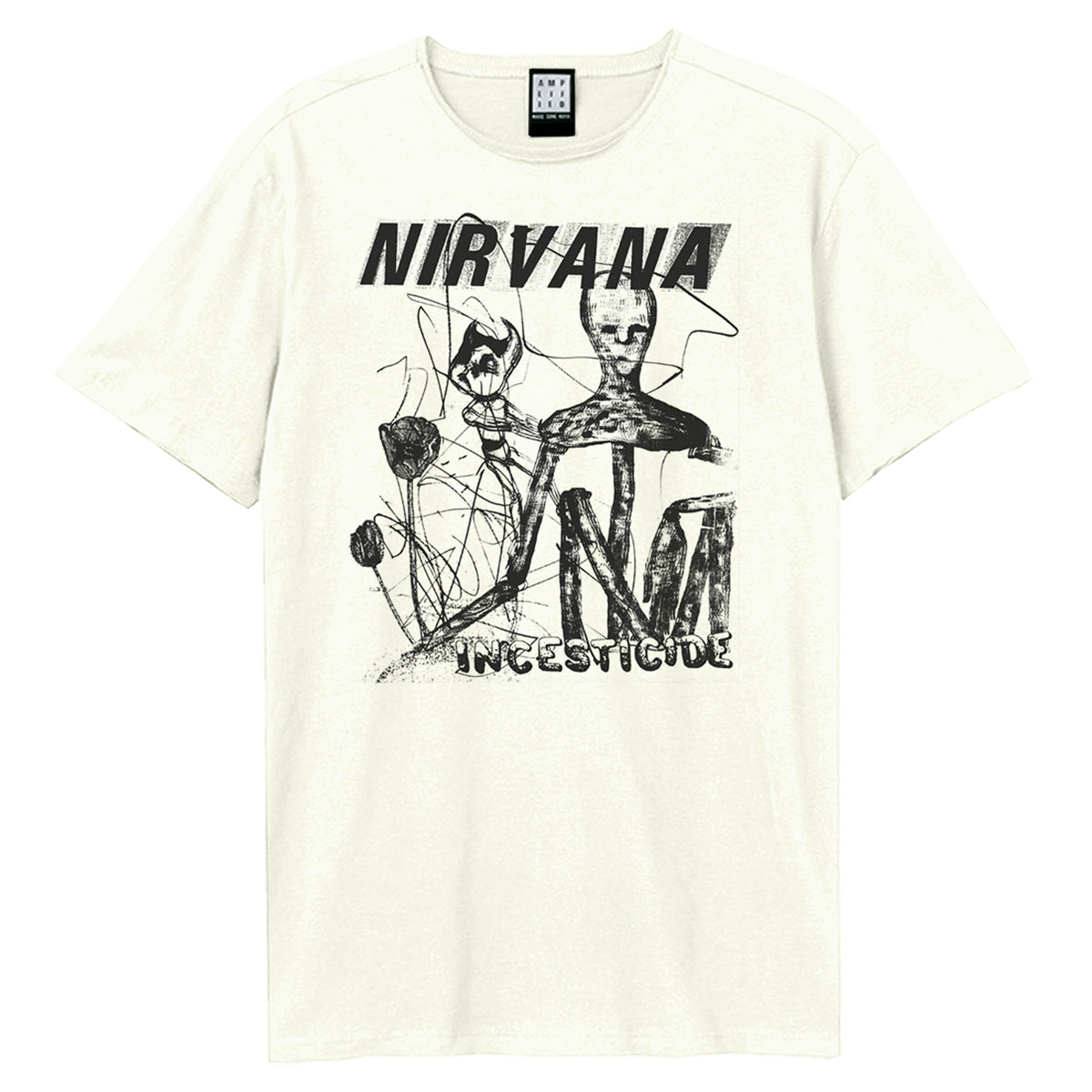 White - Front - Amplified Unisex Adult Photocopy Incesticide Nirvana T-Shirt
