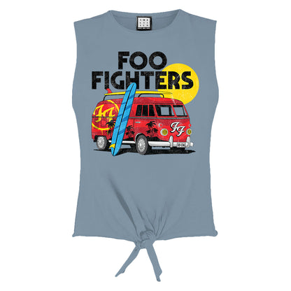 Strange Blue - Front - Amplified Womens-Ladies Camper Van Foo Fighters Sleeveless Crop Top