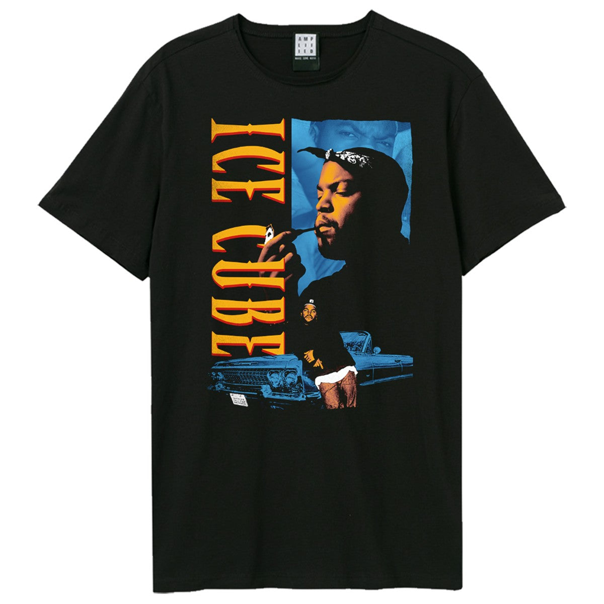 Black - Front - Amplified Unisex Adult 90´s Bootleg Ice Cube T-Shirt