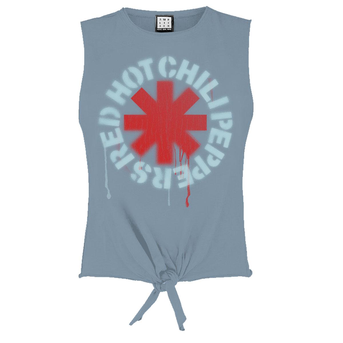 Strange Blue - Front - Amplified Womens-Ladies Stencil Asterix Red Hot Chilli Peppers Crop Top