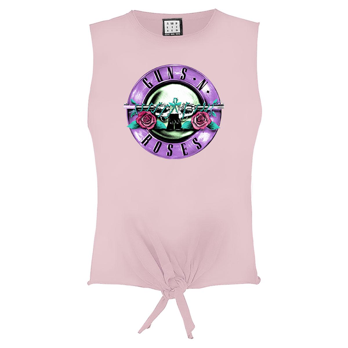 Pink - Front - Amplified Womens-Ladies Tonal Bullet Guns N Roses Sleeveless Crop Top