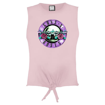 Pink - Front - Amplified Womens-Ladies Tonal Bullet Guns N Roses Sleeveless Crop Top