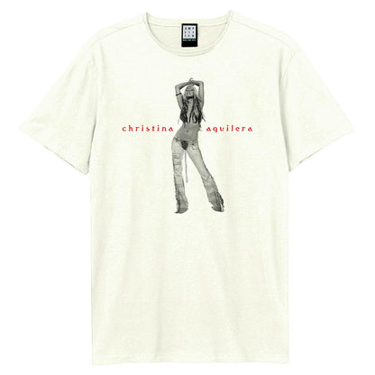 Vintage White - Front - Amplified Unisex Adult Stripped Christina Aguilera T-Shirt