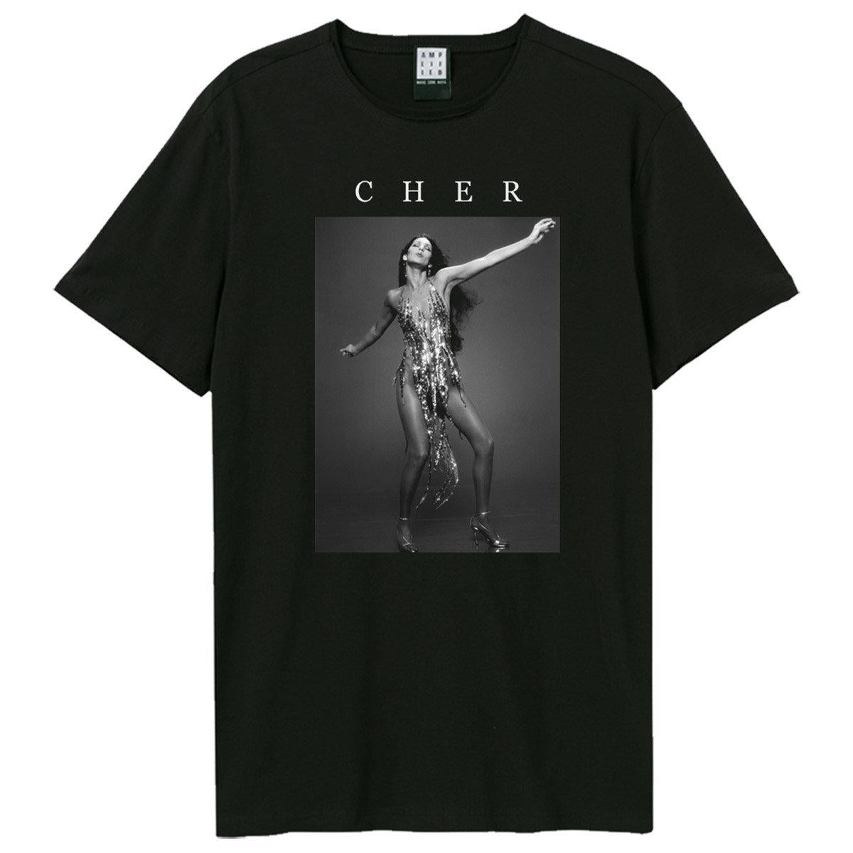 Black - Front - Amplified Unisex Adult 60s Portrait Cher T-Shirt
