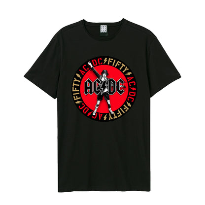 Black-Red - Front - Amplified Unisex Adult Angus AC-DC 50th Anniversary T-Shirt