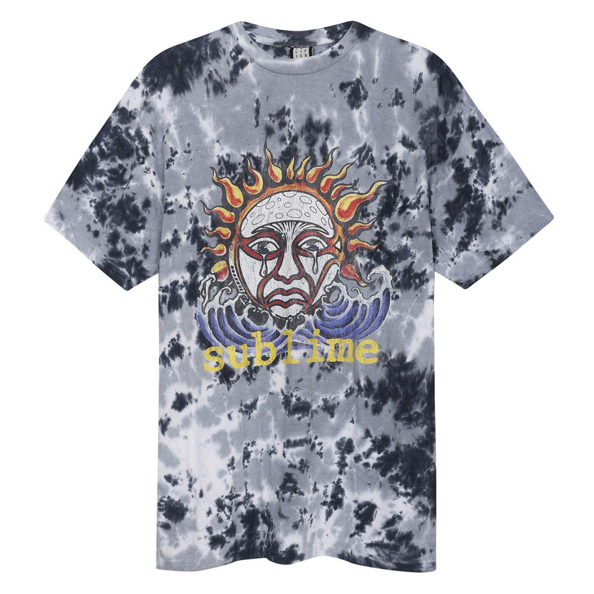 Grey - Front - Amplified Unisex Adult Ska Sun Logo Sublime T-Shirt