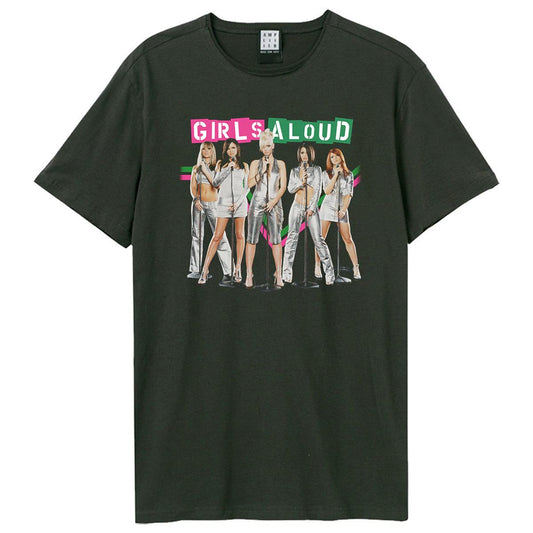 Charcoal - Front - Amplified Unisex Adult Split Colour Girls Aloud T-Shirt