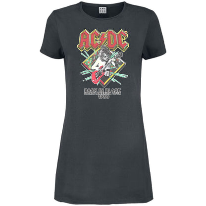 Charcoal - Front - AC-DC Womens-Ladies North America Tour 80 T-Shirt Dress