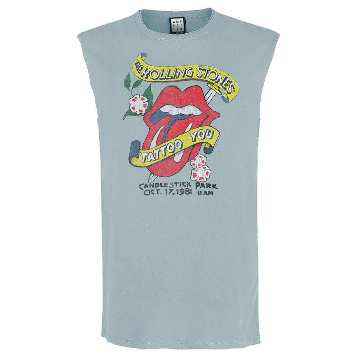 Strange Blue - Front - Amplified Unisex Adult Tattoo You The Rolling Stones Tank Top