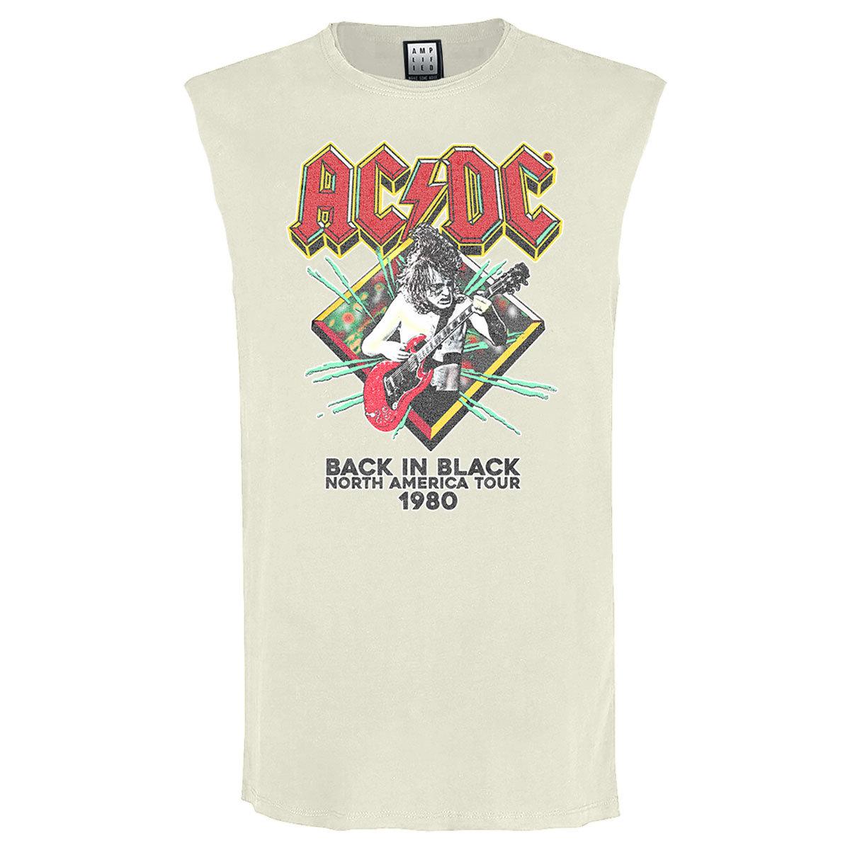 Vintage White - Front - Amplified Mens North America Tour 80 AC-DC Sleeveless Tank Top
