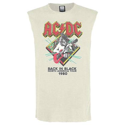 Vintage White - Front - Amplified Mens North America Tour 80 AC-DC Sleeveless Tank Top