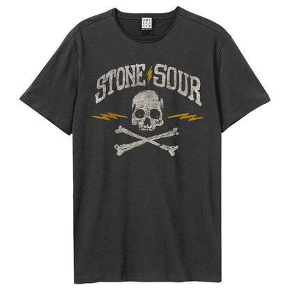 Charcoal - Front - Amplified Unisex Adult Skull Stone Sour T-Shirt