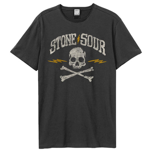 Charcoal - Front - Amplified Unisex Adult Skull Stone Sour T-Shirt