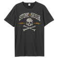 Charcoal - Front - Amplified Unisex Adult Skull Stone Sour T-Shirt