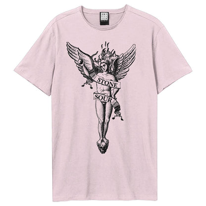 Pink 182 - Front - Amplified Unisex Adult Angel Stone Sour T-Shirt