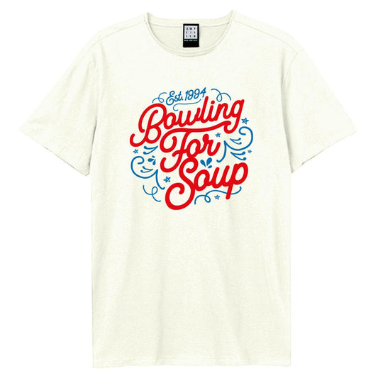 Vintage White - Front - Amplified Unisex Adult Swirly Bowling For Soup T-Shirt