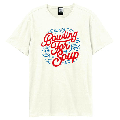 Vintage White - Front - Amplified Unisex Adult Swirly Bowling For Soup T-Shirt