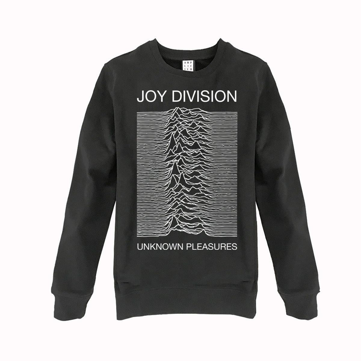 Charcoal - Front - Amplified Unisex Adult Unknown Pleasures Joy Division Sweatshirt