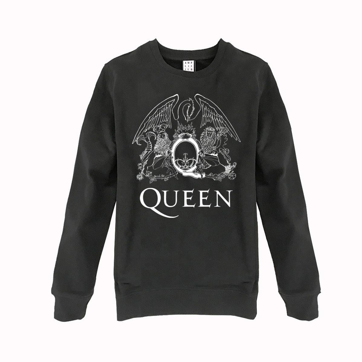 Charcoal - Front - Amplified Unisex Adult Royal Crest Queen Sweatshirt