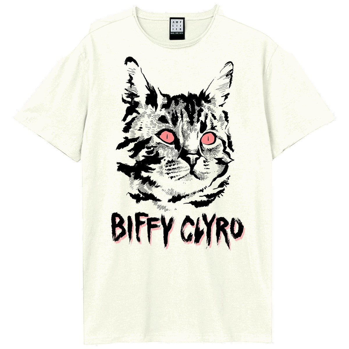 Vintage White - Front - Amplified Unisex Adult Black Cat Biffy Clyro T-Shirt