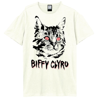 Vintage White - Front - Amplified Unisex Adult Black Cat Biffy Clyro T-Shirt