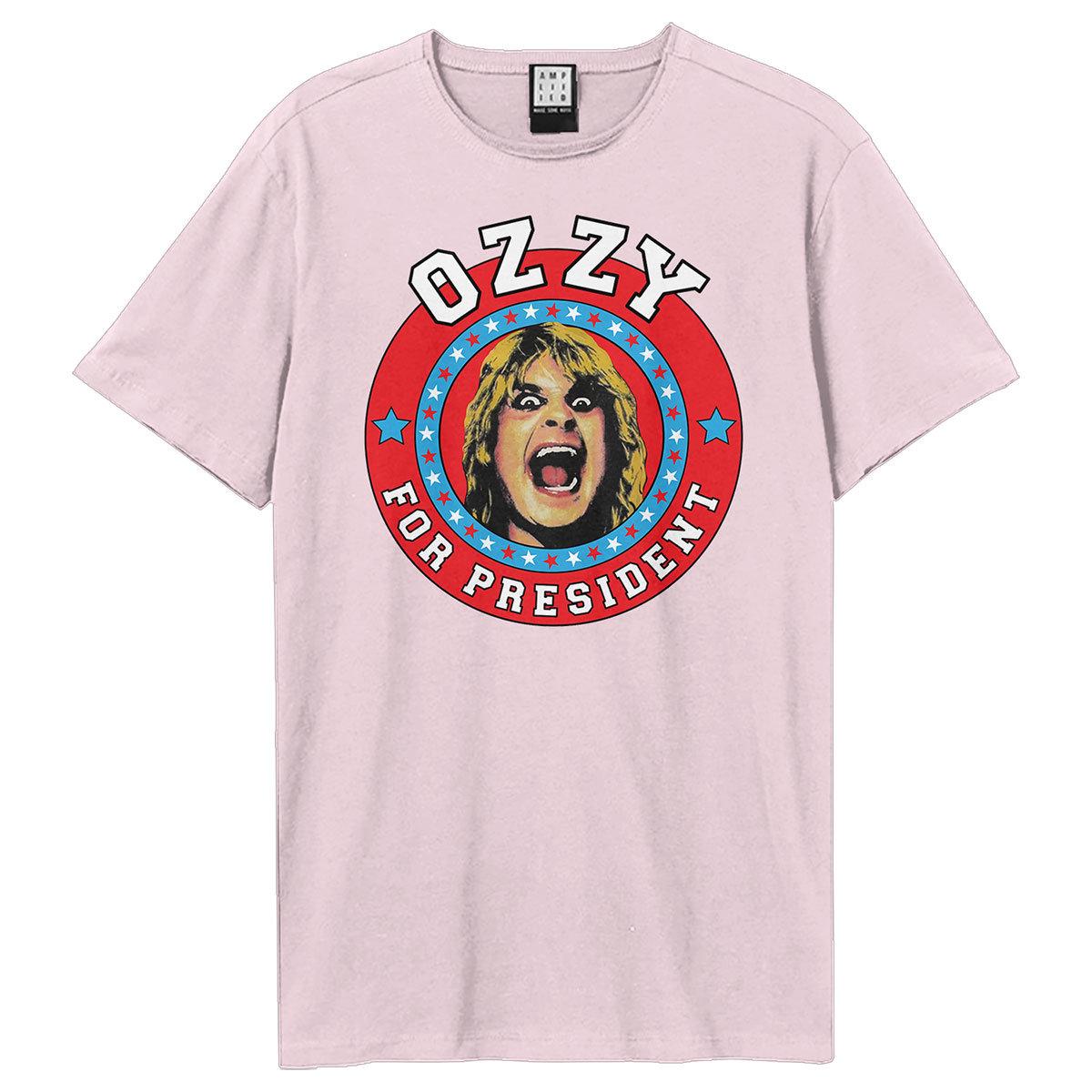 Pink 182 - Front - Amplified Unisex Adult For President Ozzy Osbourne T-Shirt