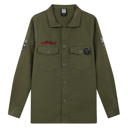 Khaki Green - Front - Amplified Mens Motorhead Overshirt