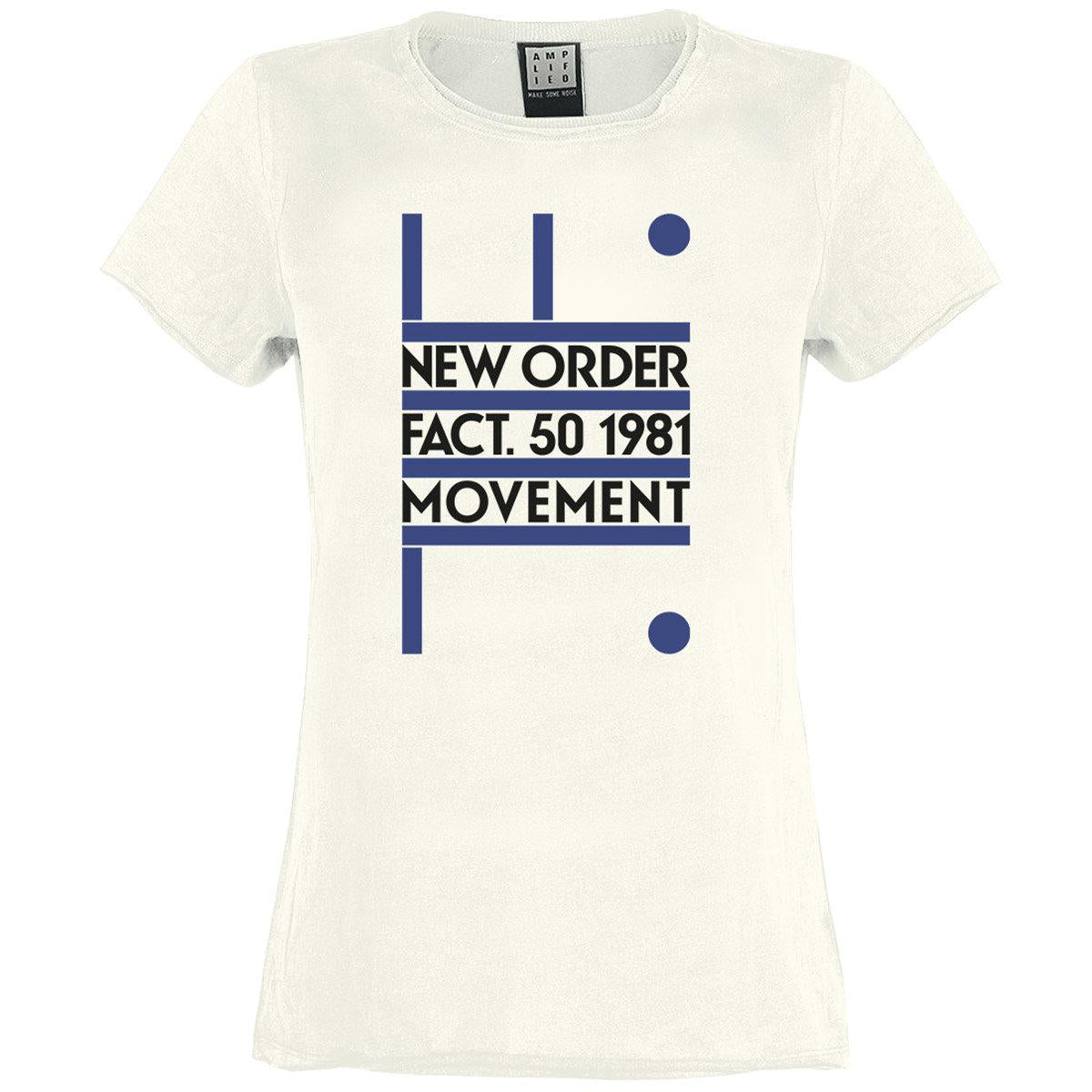 Vintage White - Front - Amplified Womens-Ladies Movement New Order T-Shirt