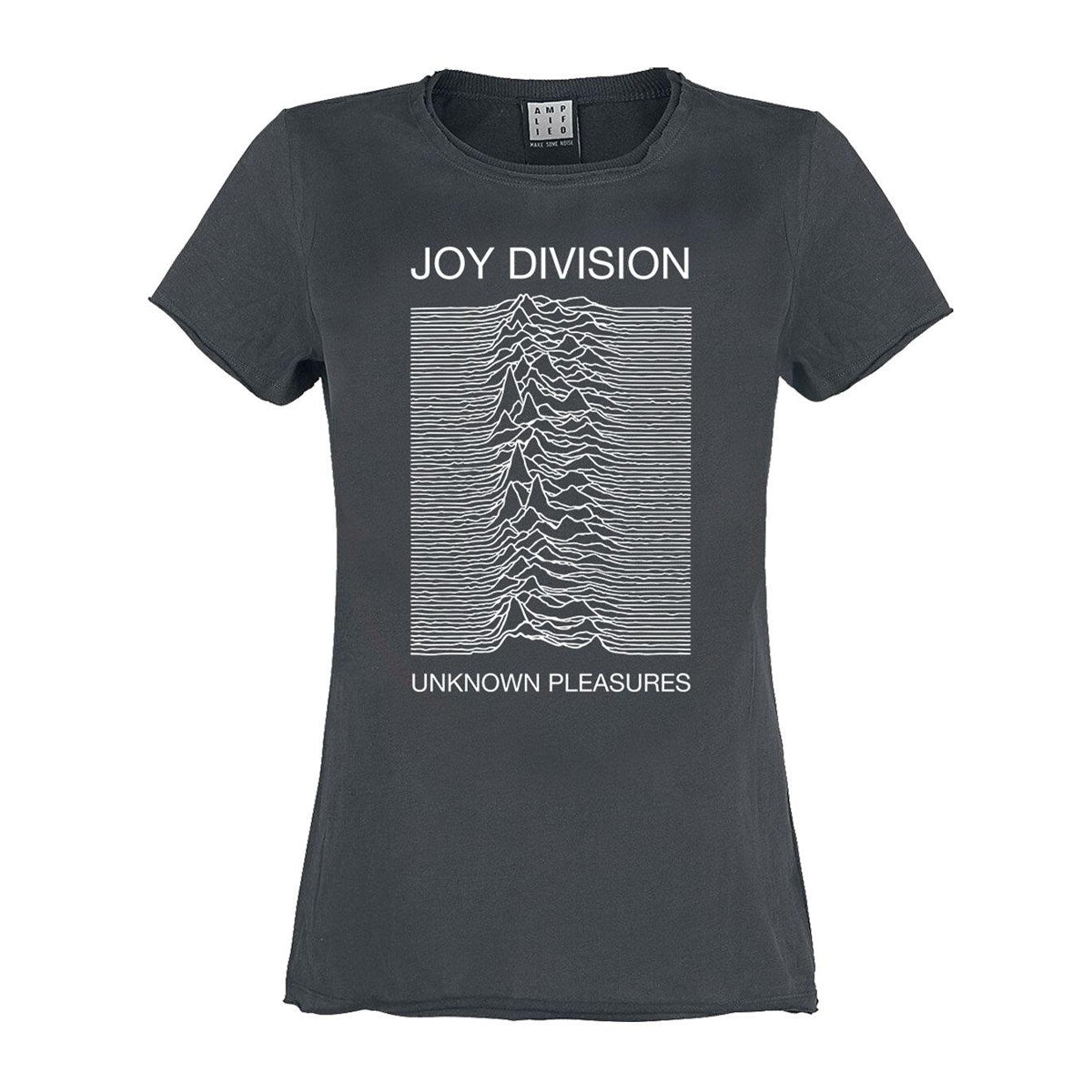 Charcoal - Front - Amplified Womens-Ladies Unknown Pleasures Joy Division T-Shirt
