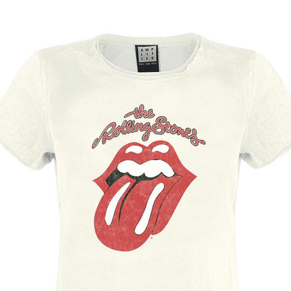 Vintage White - Back - Amplified Womens-Ladies Vintage Tongue The Rolling Stones T-Shirt