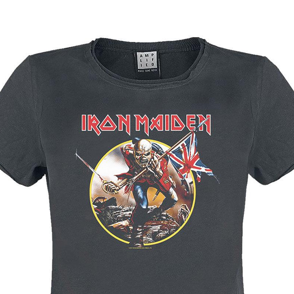 Charcoal - Back - Amplified Womens-Ladies Trooper Iron Maiden T-Shirt