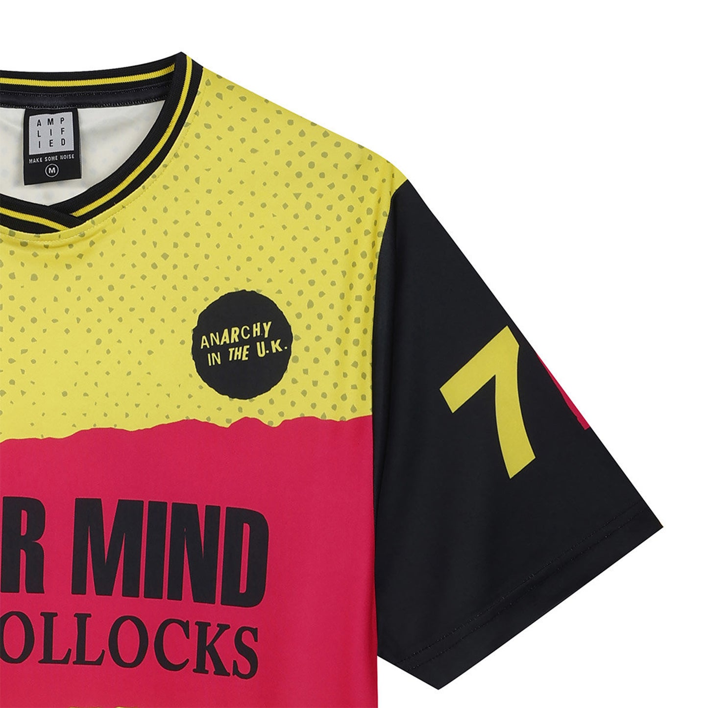 Yellow - Side - Amplified Unisex Adult Never Mind The Bollocks Rock FC Sex Pistols T-Shirt