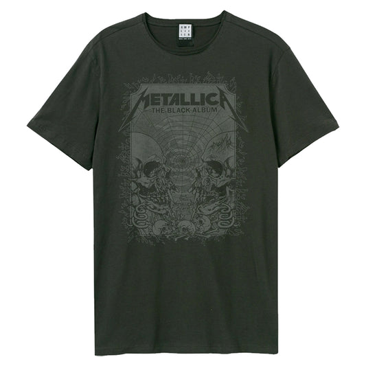 Charcoal - Front - Amplified Unisex Adult The Black Album Metallica T-Shirt