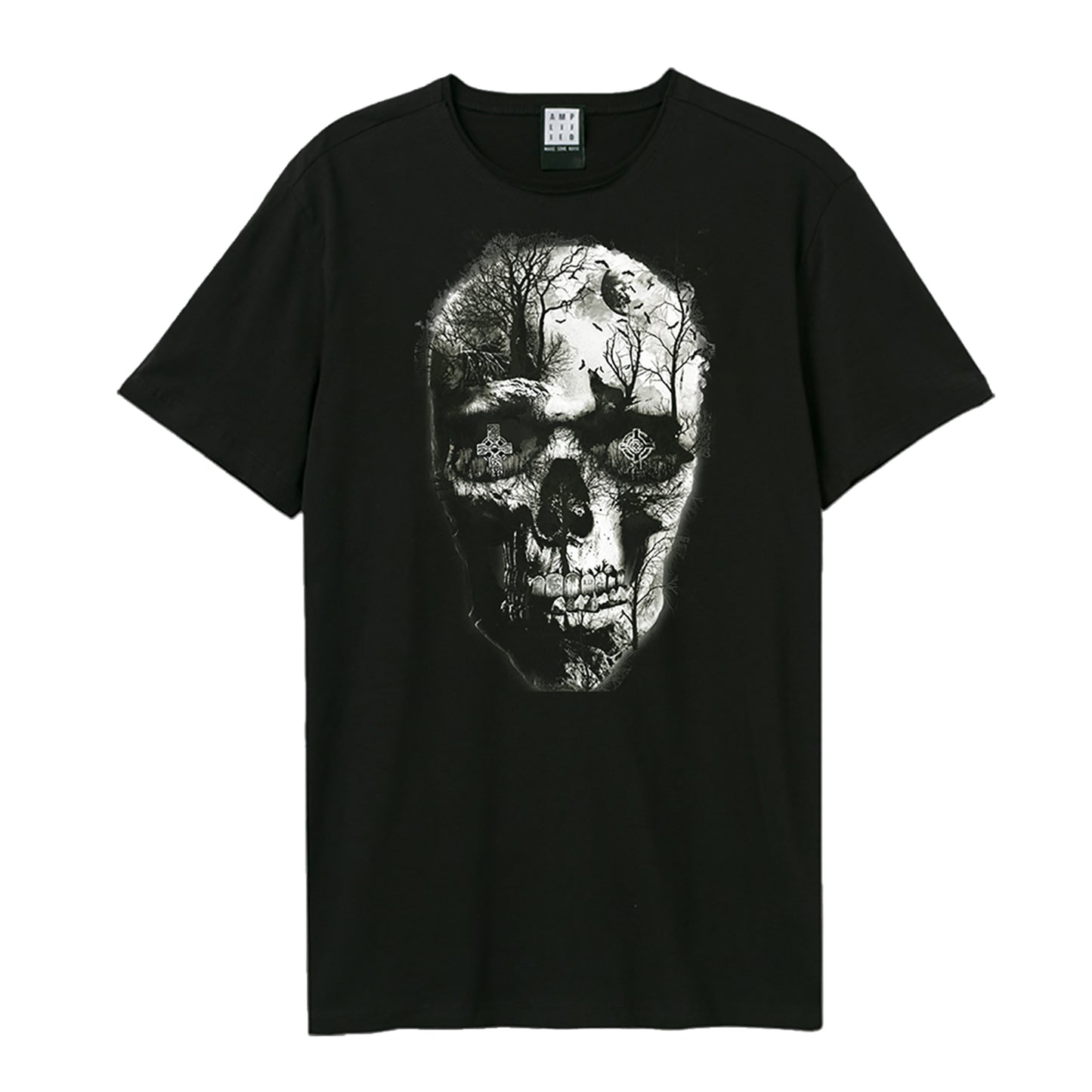 Black - Front - Amplified Unisex Adult Shadows Graveyard T-Shirt
