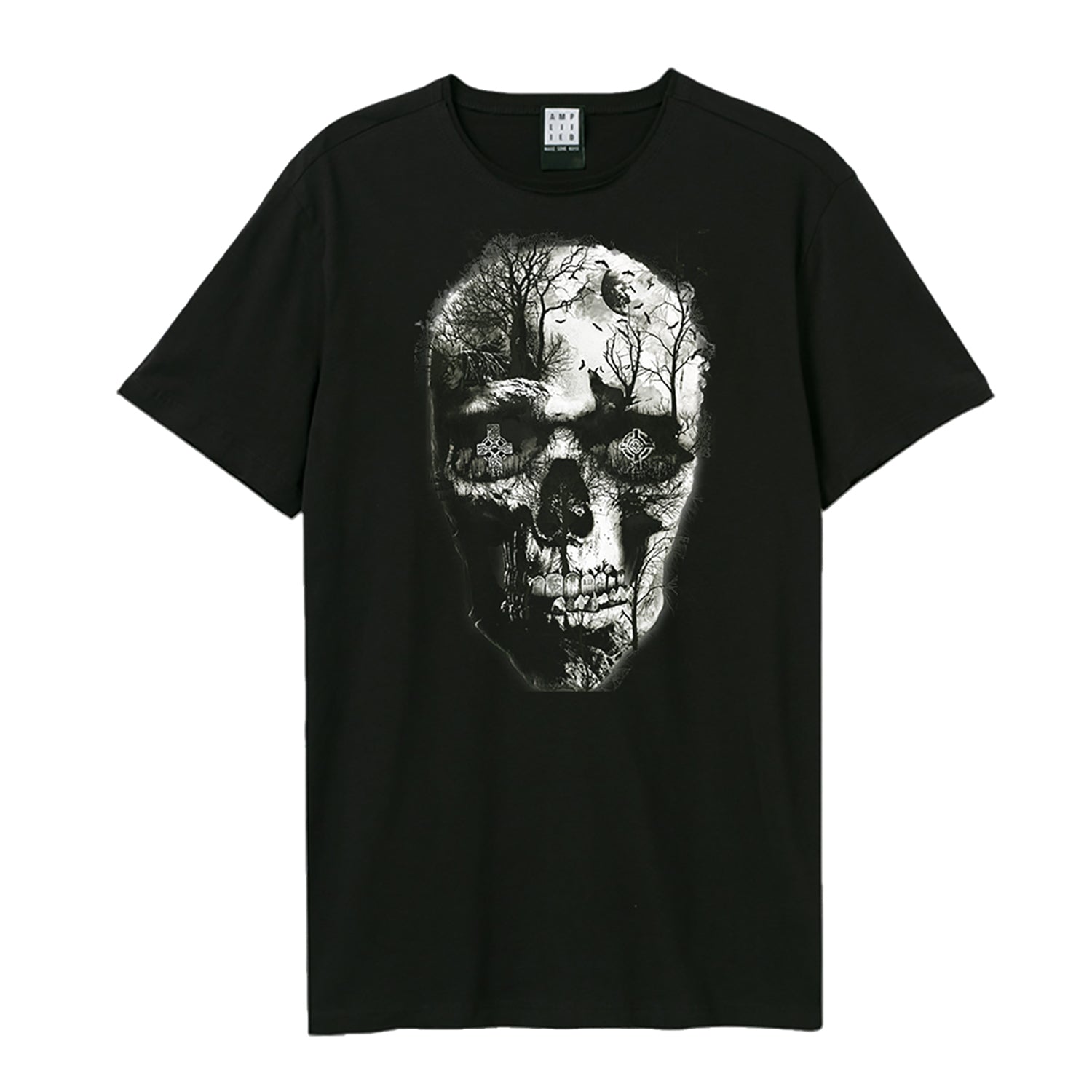 Black - Front - Amplified Unisex Adult Shadows Graveyard T-Shirt