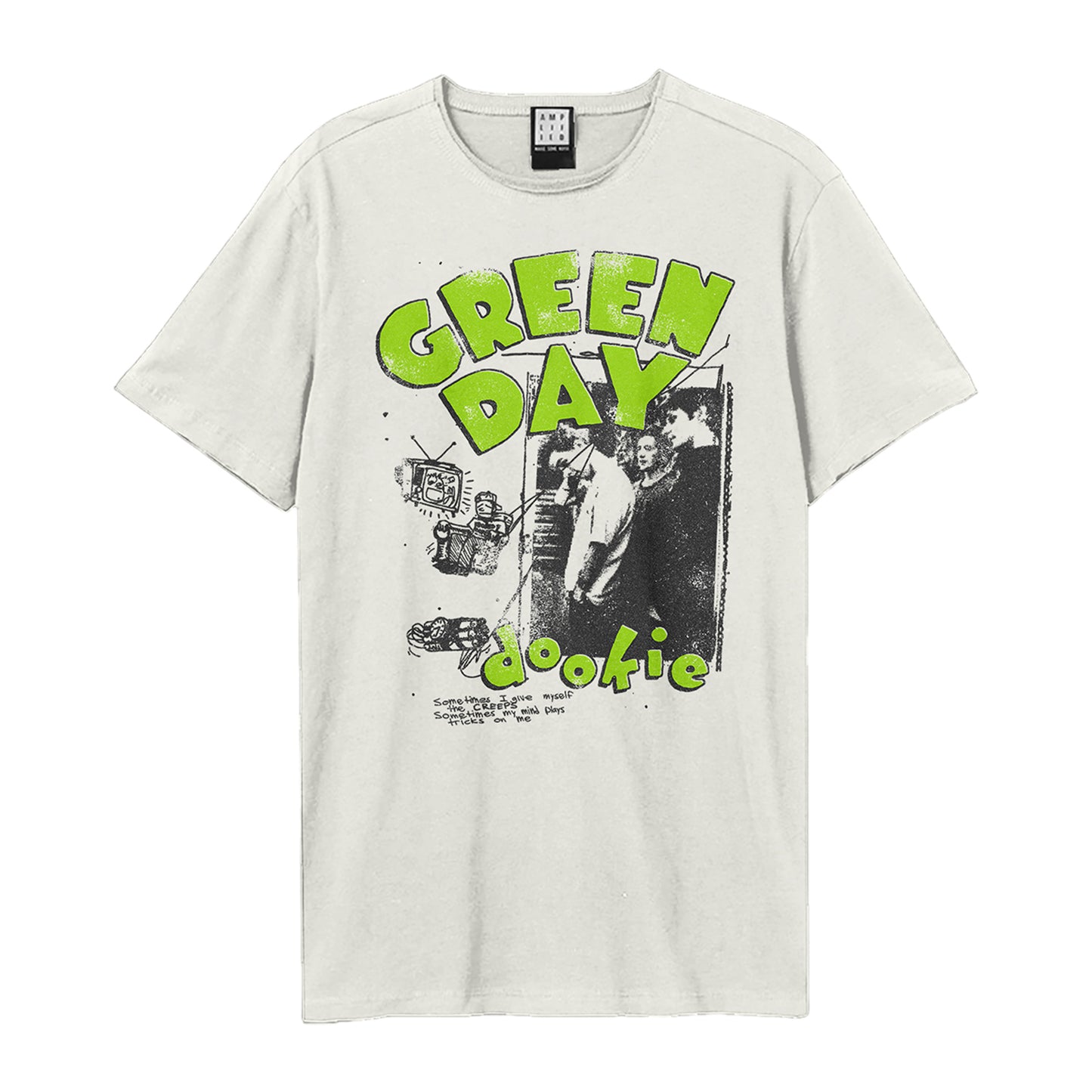 Vintage White - Front - Amplified Unisex Adult Dookie Sketch Green Day T-Shirt
