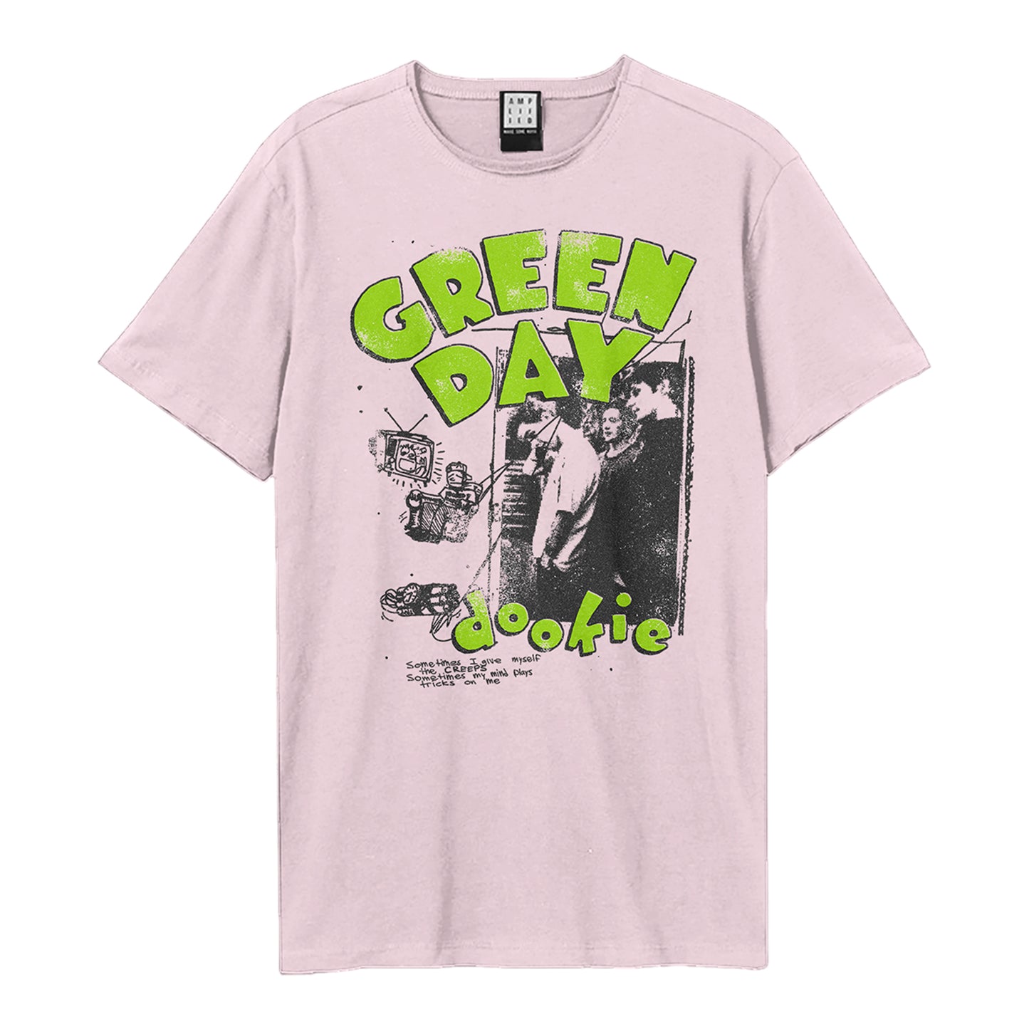 Pink 182 - Front - Amplified Unisex Adult Dookie Sketch Green Day T-Shirt