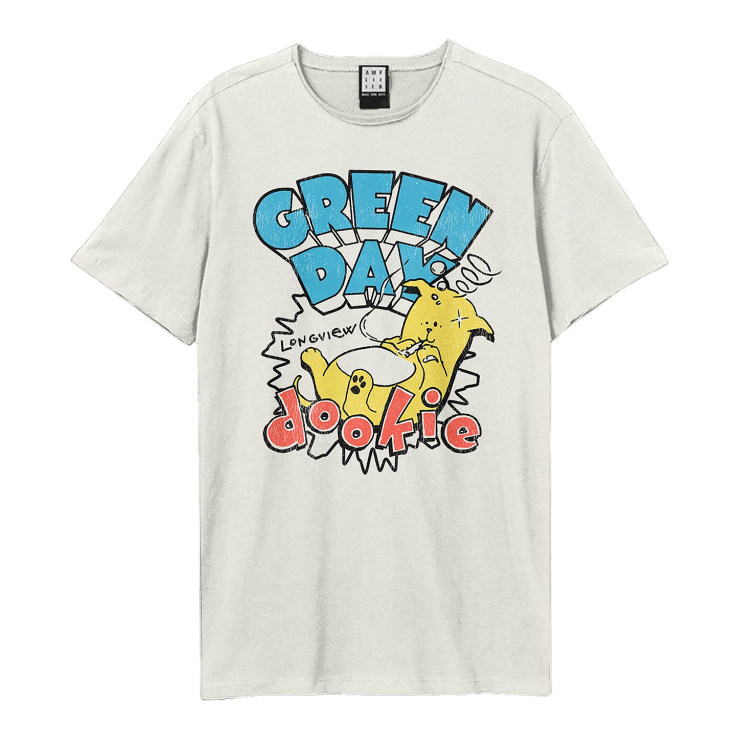Vintage White - Front - Amplified Unisex Adult Dookie Longview Green Day T-Shirt