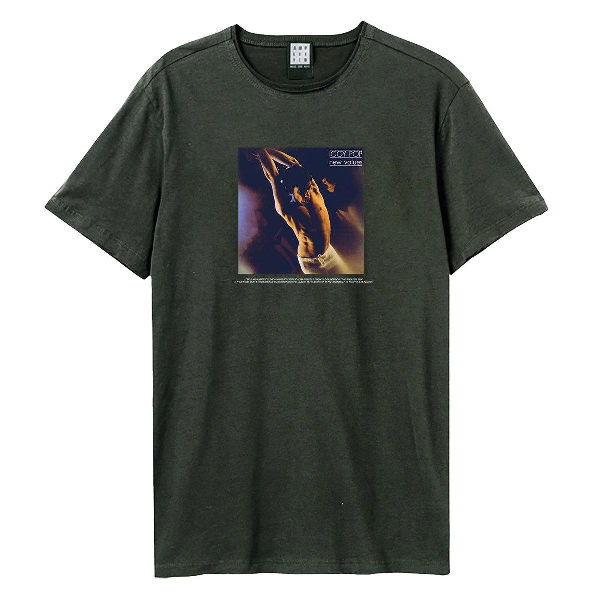 Charcoal - Front - Amplified Unisex Adult New Values Iggy Pop Back Print T-Shirt