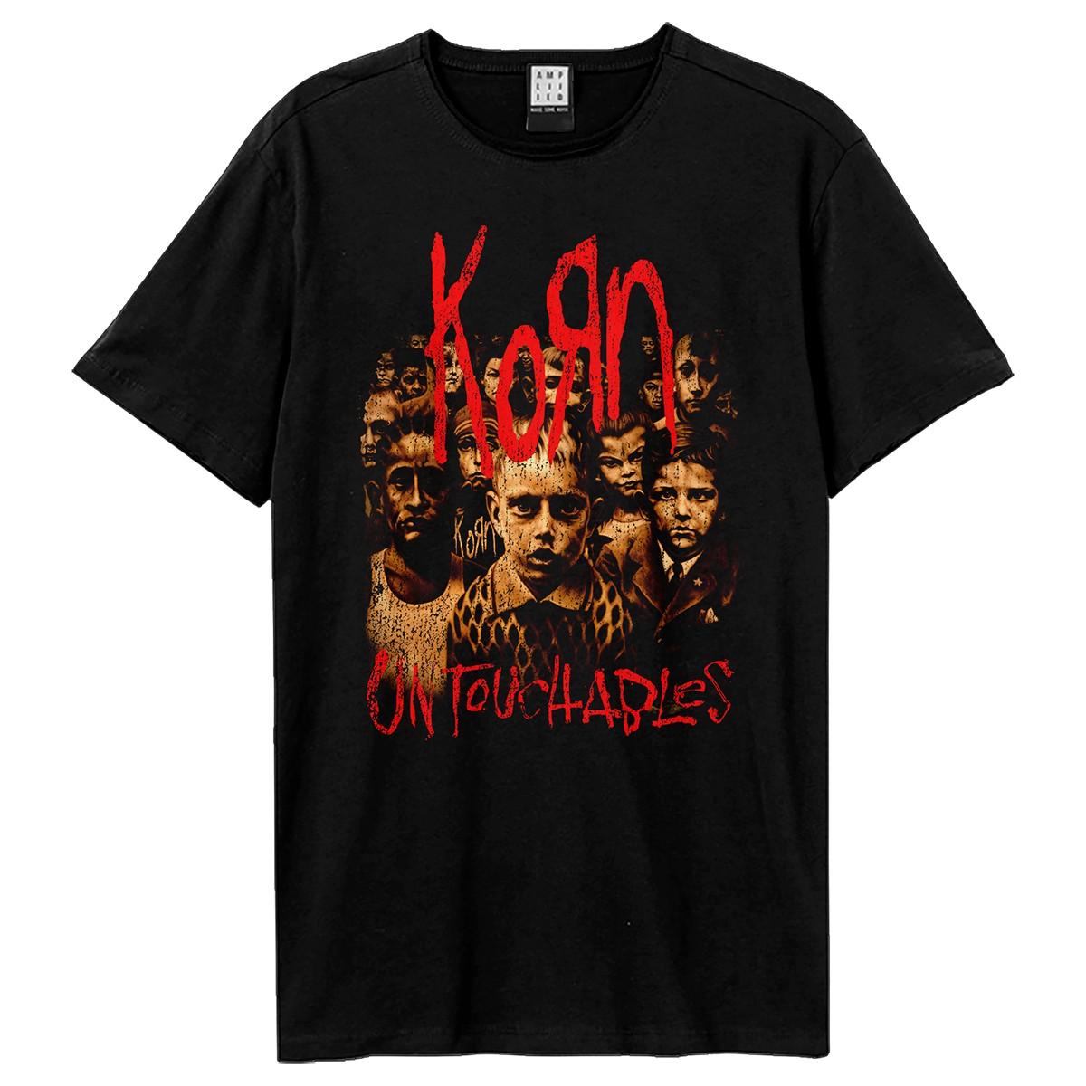Black-Black - Front - Amplified Unisex Adult Untouchables Korn T-Shirt