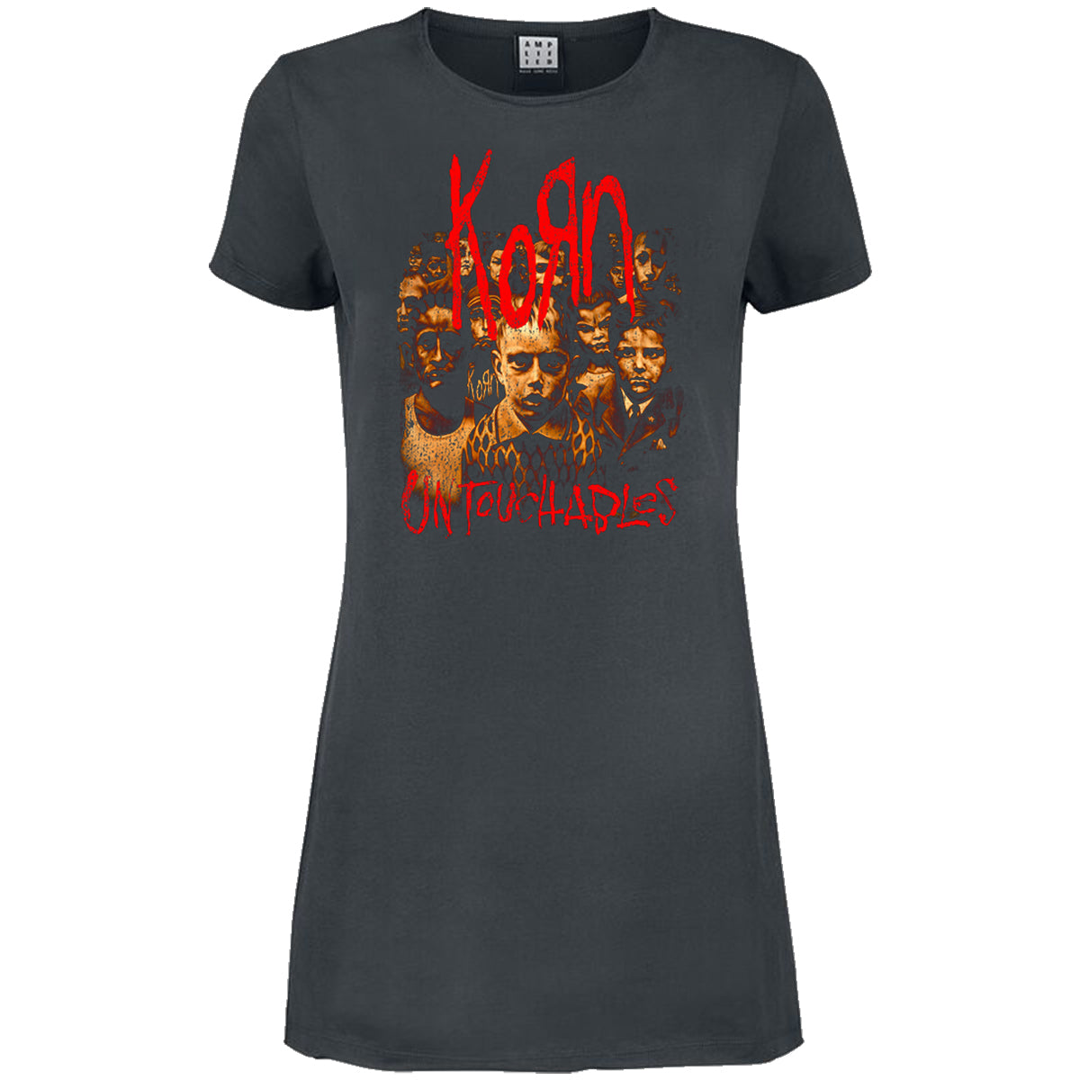 Charcoal - Front - Amplified Womens-Ladies Untouchables Korn T-Shirt