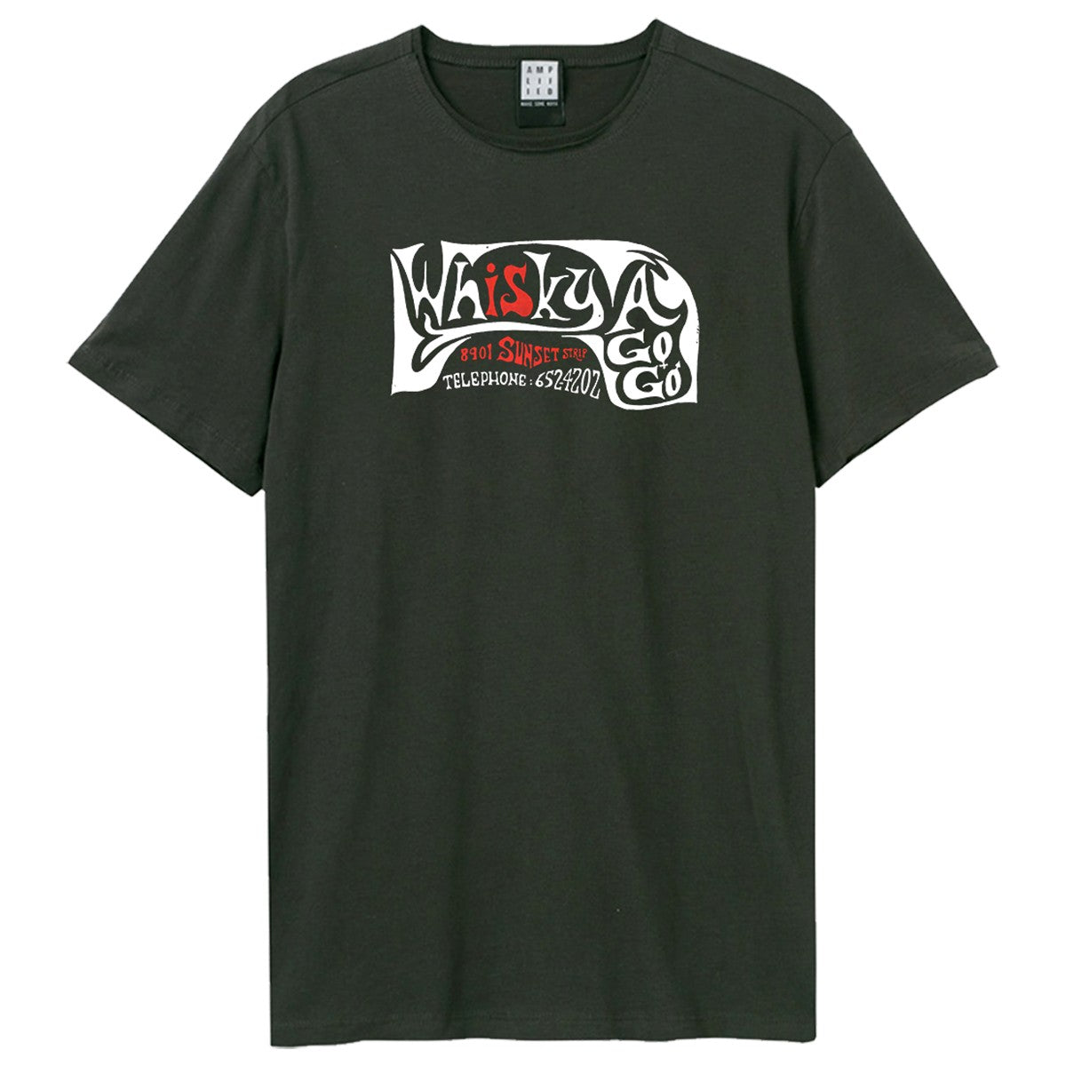 Charcoal - Front - Amplified Unisex Adult Sunset Strip Whisky A Go Go T-Shirt