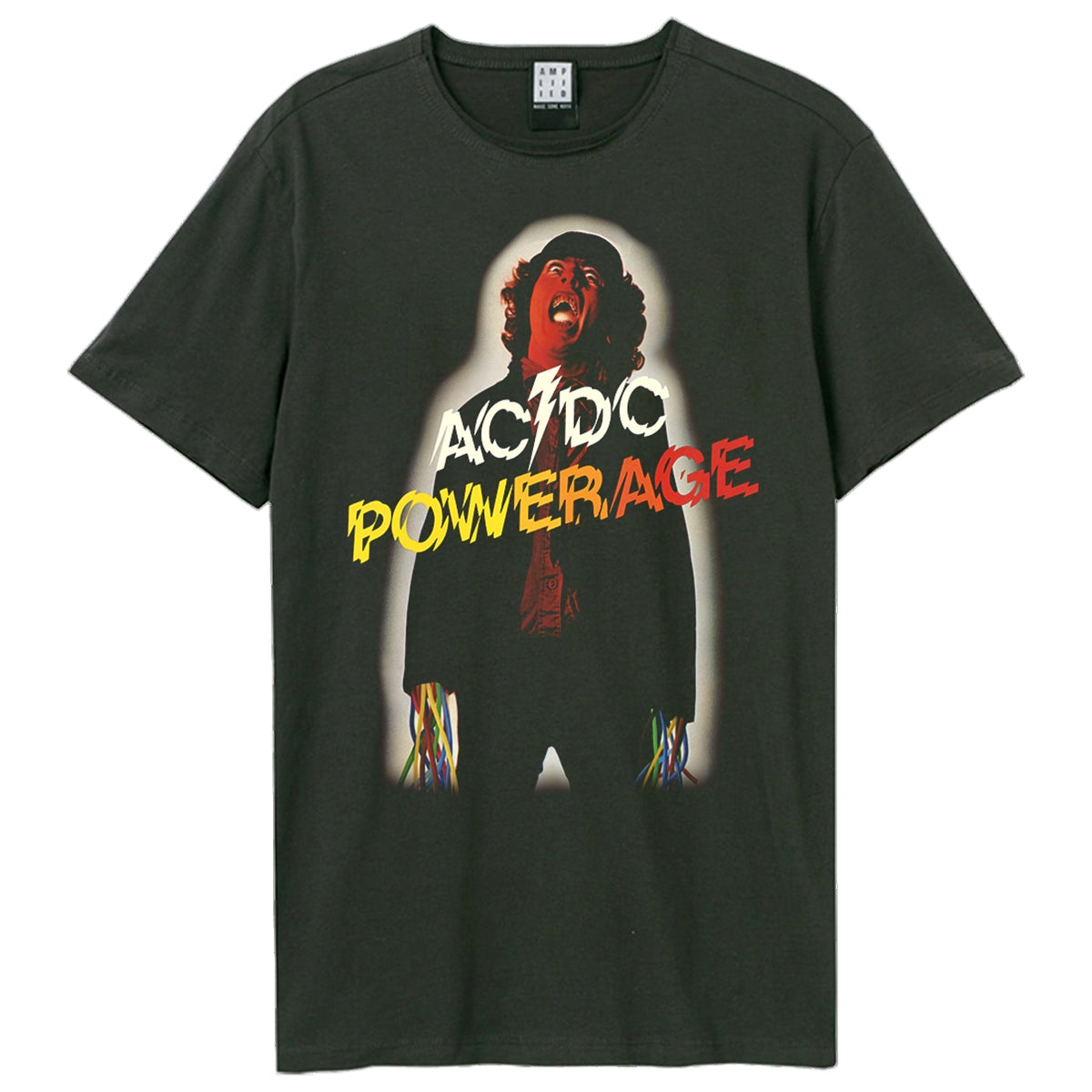 Charcoal - Front - Amplified Unisex Adult Powerage AC-DC T-Shirt