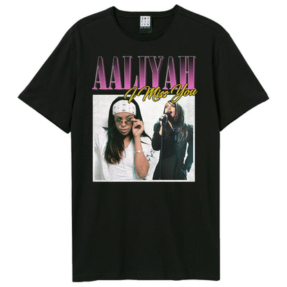 Black - Front - Amplified Unisex Adult I Miss You Aaliyah T-Shirt