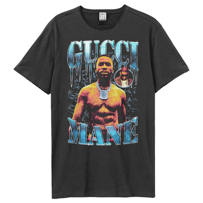Charcoal - Front - Amplified Unisex Adult Drip Gucci Mane T-Shirt