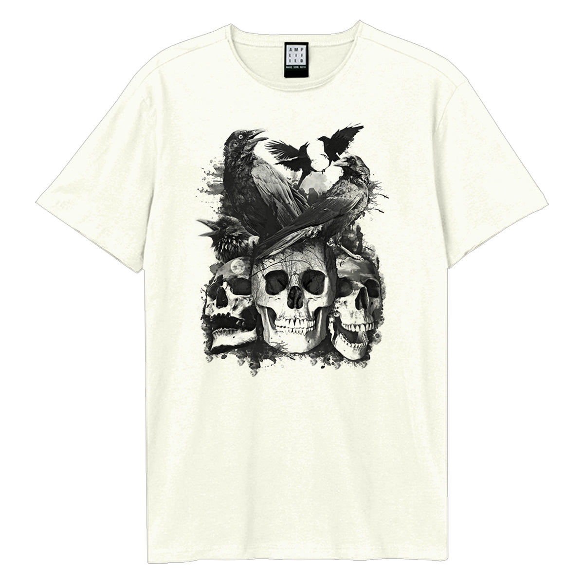 Vintage White - Front - Amplified Unisex Adult Crows And Darkness T-Shirt